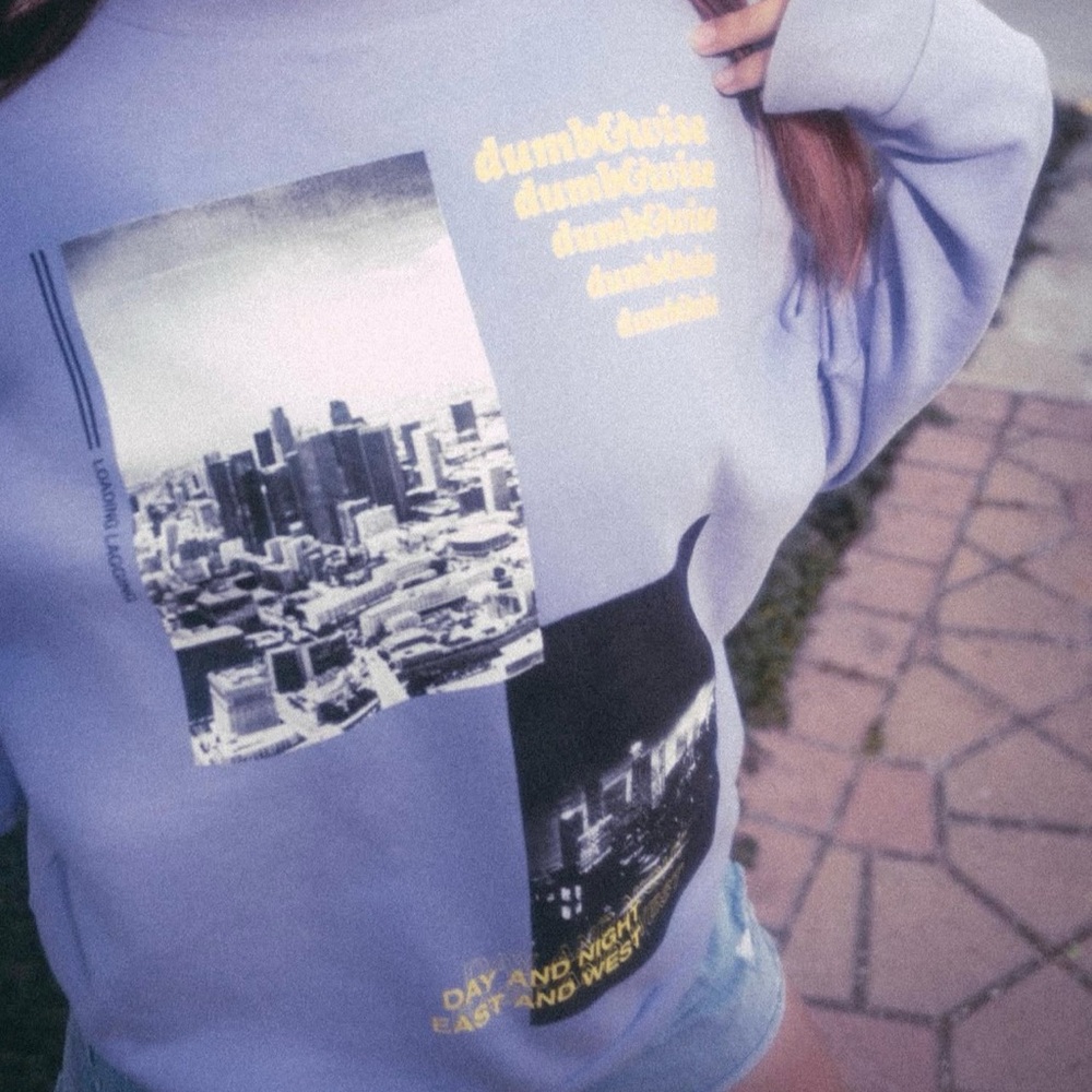 Dumb&Wise Sam Golbach Blue Graphic Sweatshirt - Picture 2 of 6